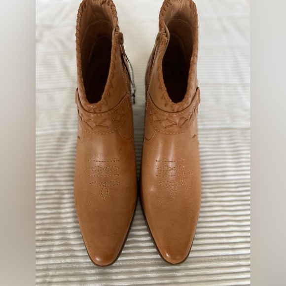 Frye and Co. Palma Stacked Heel Boots Booties Caramel Tan Western Women’s 11 - Picture 5 of 11